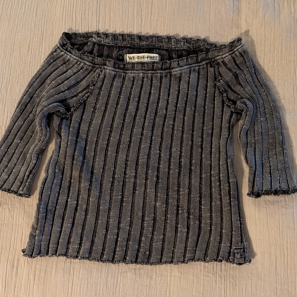 Free People NWOT Meant To Be Tee in Black Heather sz XS - Picture 6 of 12